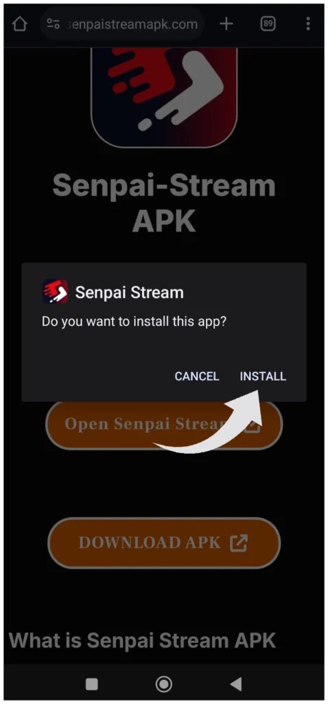How TO Download Senpai Stream APK 2
